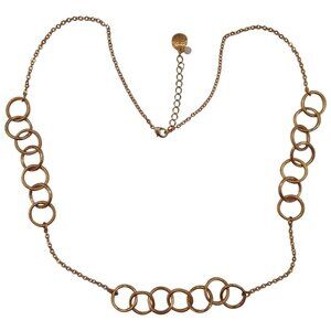 Vintage Bill Blass Gold Tone Circles Chain Necklace